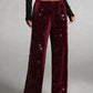 🍂LAST DAY SALE 70% OFF👍💖Women's Sequin Sparkle Wide Leg Pants with Elastic Waistband