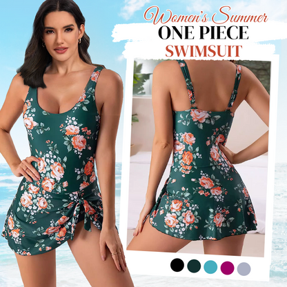 👙 50% OFF NOW!✨ Women's Tummy Control Tie Knot Swimsuit with Skirt – Full Coverage & Built-in Bra🌊-Q