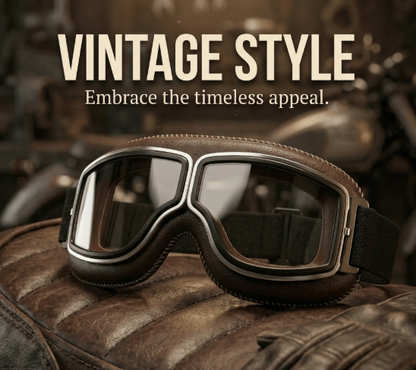 🥽🔥only 7.99💷  🏍️Vintage Helmet Goggles Motorcycle Goggles – UV Protection, Anti-Fog  🛡️