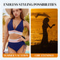 🔥Hot Sale💥-👙High Waisted Tummy Control Color Block Bikini Sets-Q