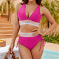 🔥Hot Sale💥-👙High Waisted Tummy Control Color Block Bikini Sets-Q