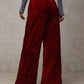 🍂LAST DAY SALE 70% OFF👍💖Women's Sequin Sparkle Wide Leg Pants with Elastic Waistband