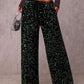 🍂LAST DAY SALE 70% OFF👍💖Women's Sequin Sparkle Wide Leg Pants with Elastic Waistband