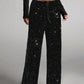 🍂LAST DAY SALE 70% OFF👍💖Women's Sequin Sparkle Wide Leg Pants with Elastic Waistband