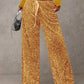 🍂LAST DAY SALE 70% OFF👍💖Women's Sequin Sparkle Wide Leg Pants with Elastic Waistband