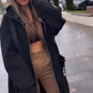 🍂Kaufen Sie 2 und erhalten Sie kostenlosen Versand🍁Lange, lässige, einfarbige Damenjacke mit Kapuze