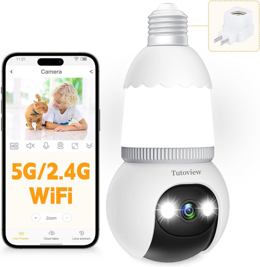 🥳2026 HOT SALE🥳💞50K+ SOLD!💡🔥 50% OFF! 4MP Light Bulb Security Camera🛡️✨