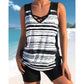 ⏰LAST DAY 55% OFF🌊Women's Tummy Control Tankini Set with Built-In Bra – Flattering Boho Swimwear with Shorts