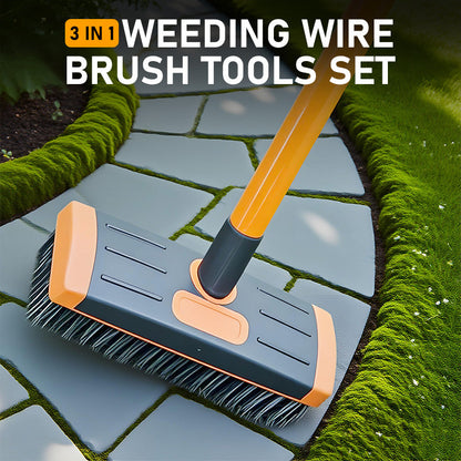🌿 50% OFF NOW! 🧹 3-in-1 Weeding Wire Brush Tools Set –Perfect for Patios, Driveways & Garden Paths 🏡