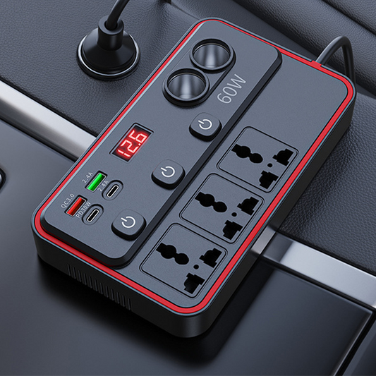 🔥Hot Sale 50%off👉🔥Multifunctional Car Charger with AC Outlets & USB