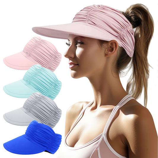 🏖️Hot sale in summer 50%off🔥 Women's Ruched Sun Visor Hat👒