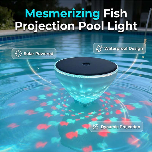 🏖️Hot sale in summer🔥Solar Floating Pool Light with Fish Projection🚿