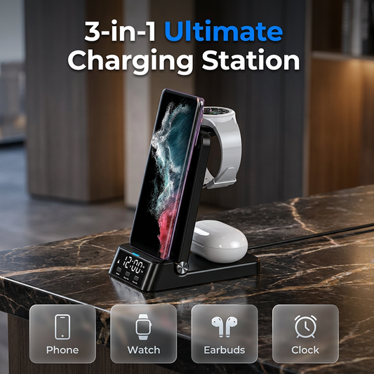⏳LIMITED-TIME 50% OFF! 🔥⏰3-in-1 Fast Wireless Charger Stand(📱+⌚+🎧)