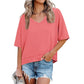 💥2026 Hot Sale 49% OFF👚Women's Half Sleeve V-Neck Top with Patchwork Hem
