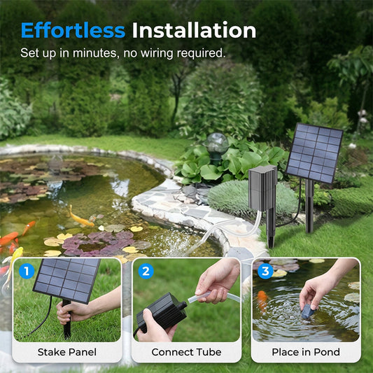 ☀️🌿 Solar Pond Aerator – Continuous oxygenation, eco-friendly, no electricity, simple setup-Q