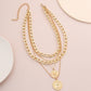 Multi Layered Coin Pendant Necklace for Women
