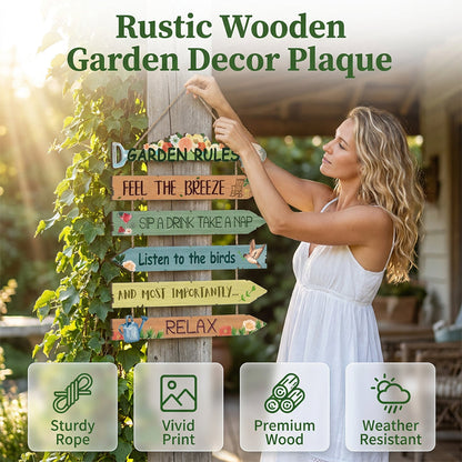 💖Limited-time 50% OFF🏡Rustic Wooden Garden Hanging Sign Wall Decor Plaque-Q
