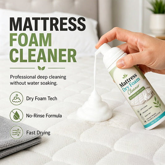 ✨LAST DAY SALE ONLY ￡7.99!!♻️Chicssleek® No-Rinse Mattress Dry Foam Cleaner – Enzyme-Powered Formula with Quick-Dry Technology – Ideal for Mattresses, Sofas, Car Seats & Pillows 🛏️🧽