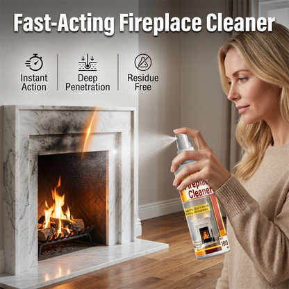 🔥LAST DAY SPECIAL PRICE:￡7.99!!⚡50K+ SOLD!✨Chicssleek® Fast‑Acting Fireplace Cleaner Spray, Deep Penetrating Soot & Smoke Stain Remover, Residue‑Free Cleaning Spray for Fireplace Surfaces
